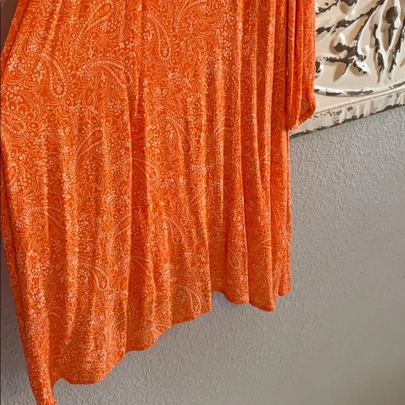 Old Navy Orange Paisley Open Shoulder Dress - Picture 6 of 13
